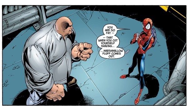 Kingpin and Spider-Man in comic