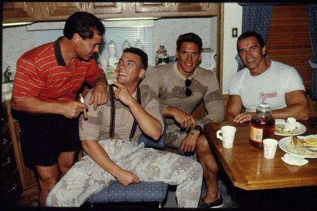 Arnold Schwarzenegger on Jean-Claude Van Damme's movie set