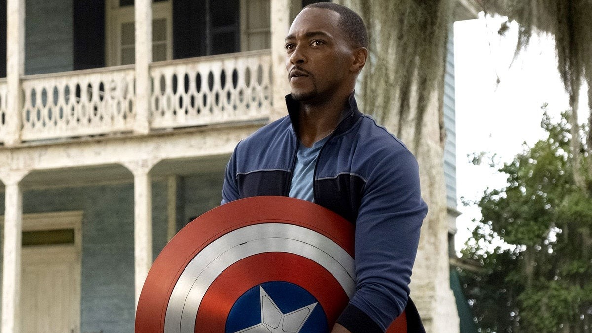 Anthony Mackie in a still from Falcon and The Winter Soldier 