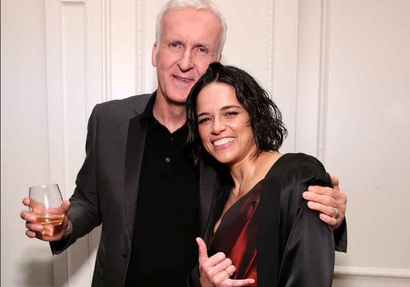 James Cameron with Michelle Rodriguez