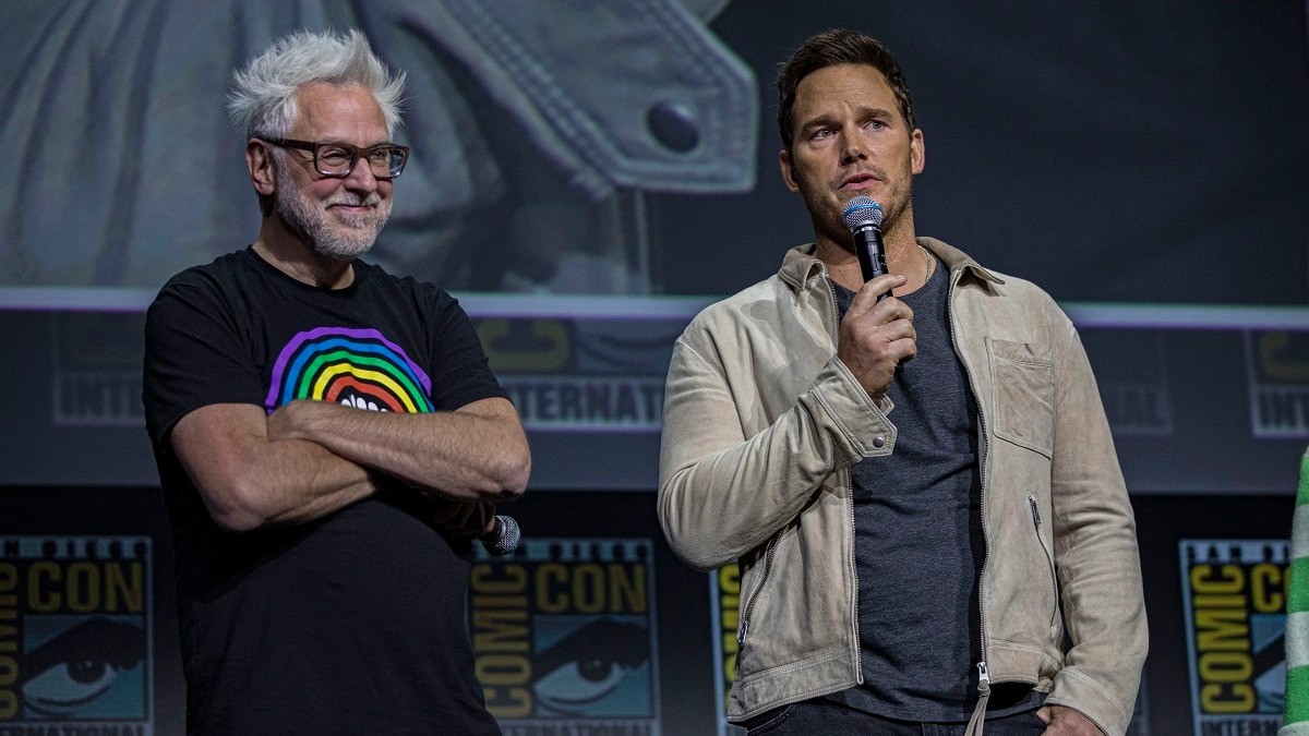 Chris Pratt and James Gunn at Comic-Con