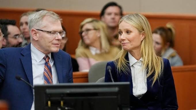 Gwyneth Paltrow in court with her lawyer
