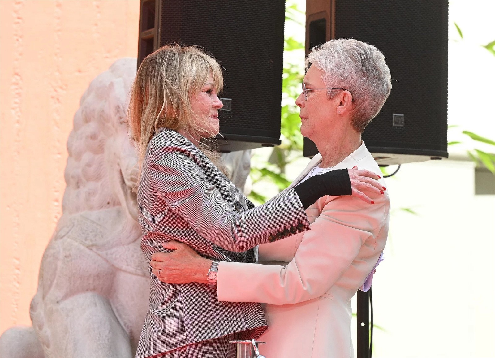 Jamie Lee Curtis and Melanie Griffith at Hand and Foot ceremony