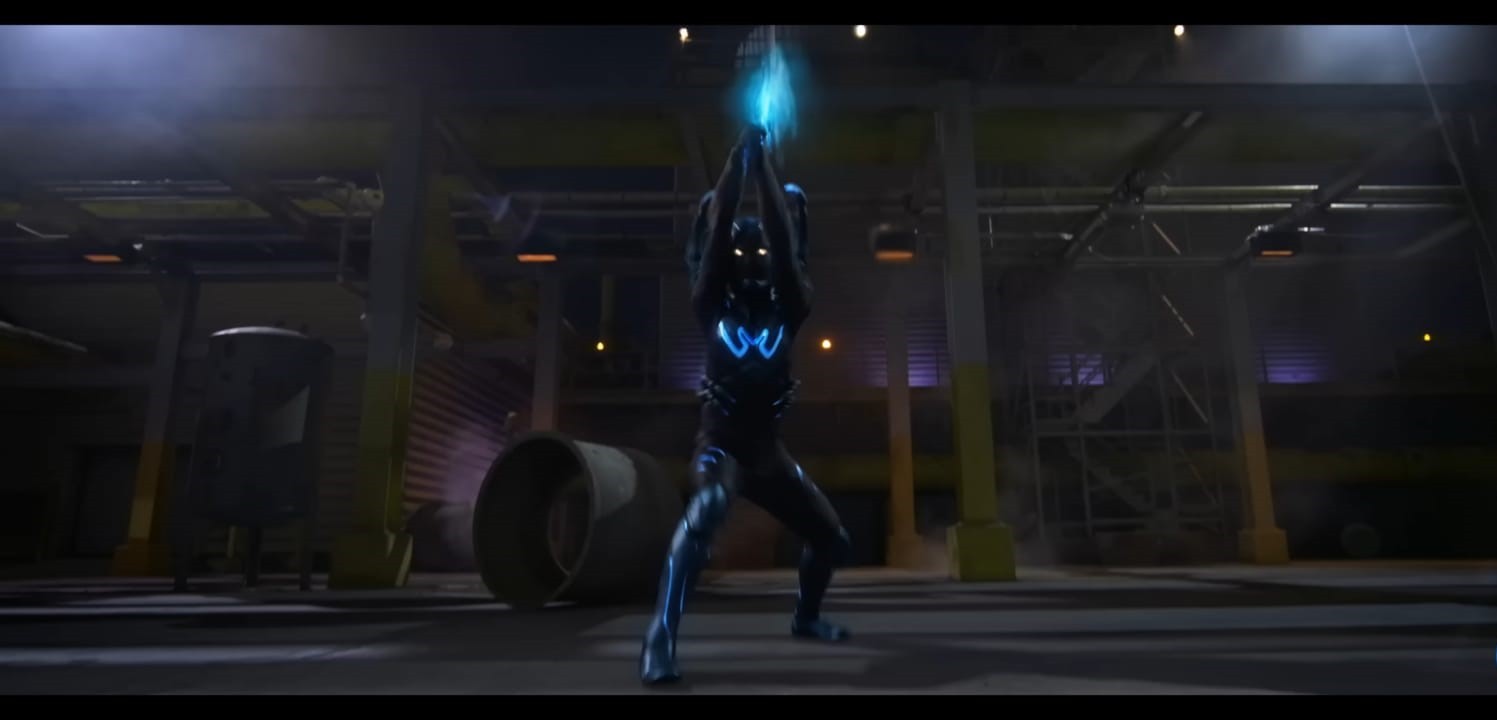 A shot from the trailer of Blue Beetles