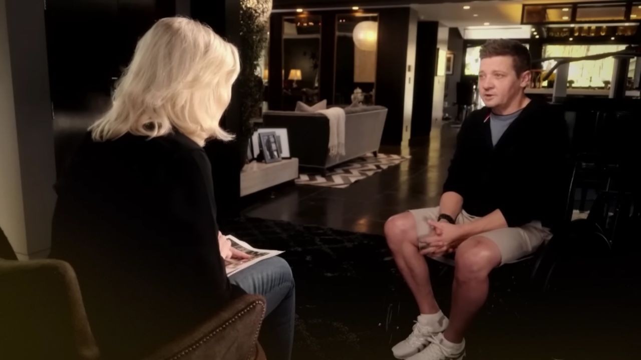 Jeremy Renner and Diane Sawyer during the interview