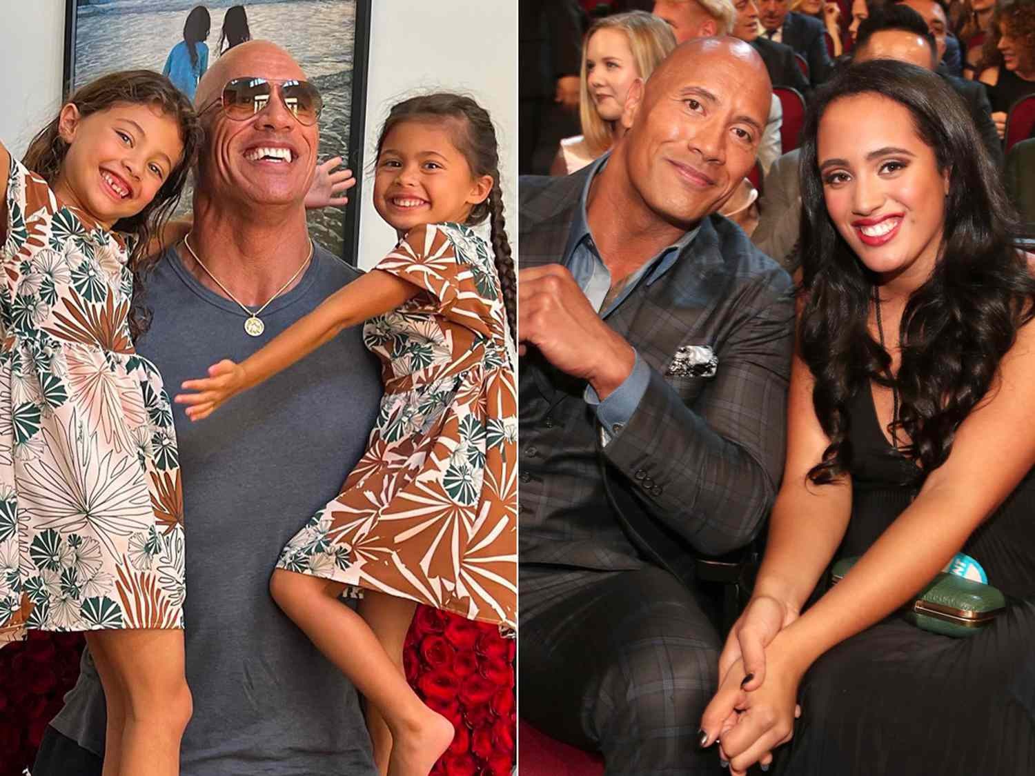Dwayne Johnson and his daughters 