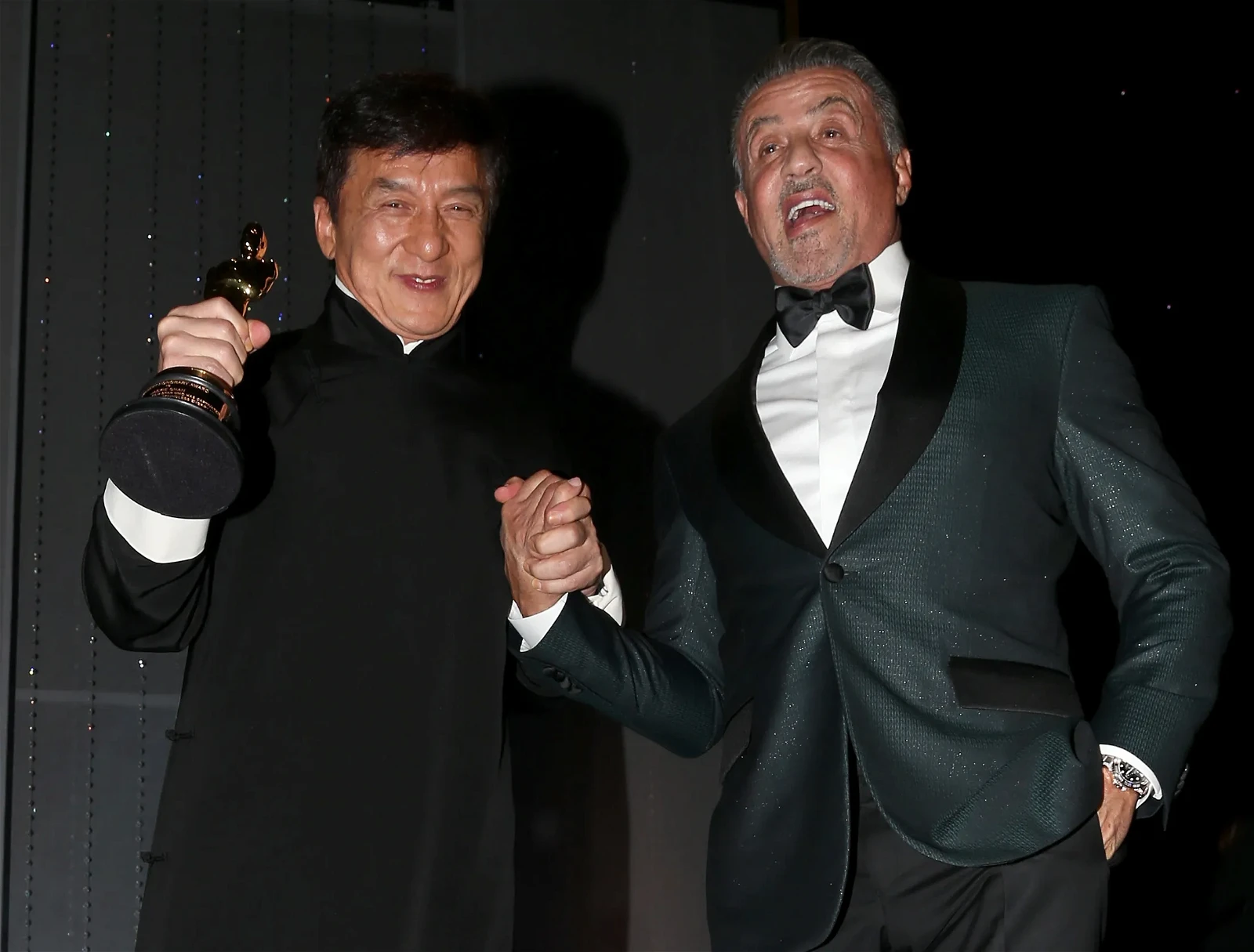 Jackie Chan and Sylvester Stallone and good friends in real life.