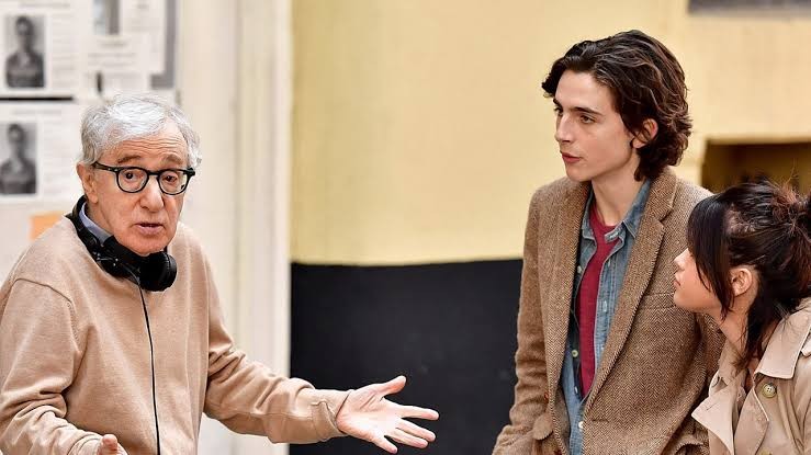 Woody Allen and Timothée Chalamet