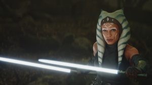 Rosario Dawson as Ahsoka Tano in a still from Star Wars' Ahsoka