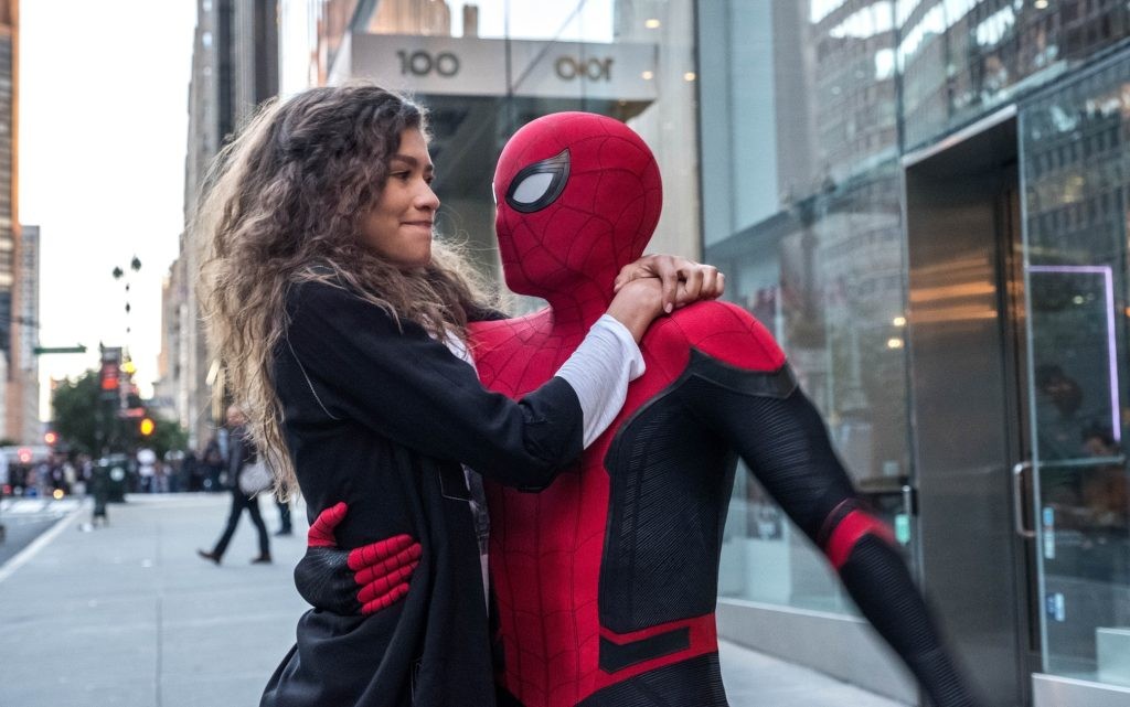 Zendaya and Tom Holland as MJ and Spider-Man in Spider-Man: No Way Home