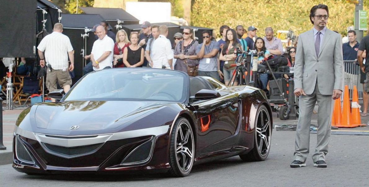Robert Downey Jr. with his Acura NSX