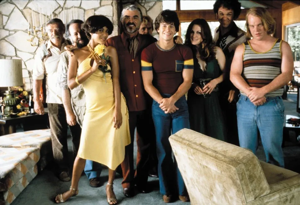 The cast and crew of Boogie Nights