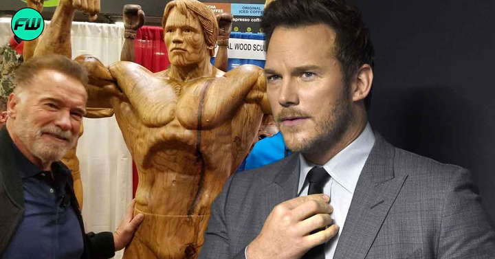 A photo of Chris Pratt and Arnold Schwarzenegger, with a caption about the Austrian Oak's love language