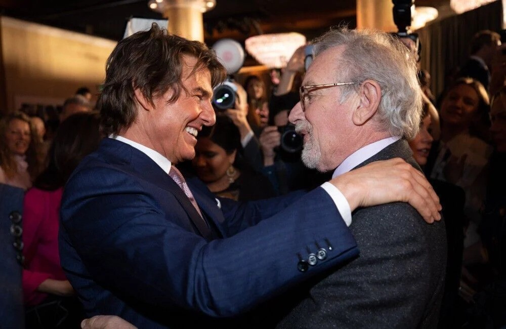Tom Cruise and Steven Spielberg at the Oscars luncheon