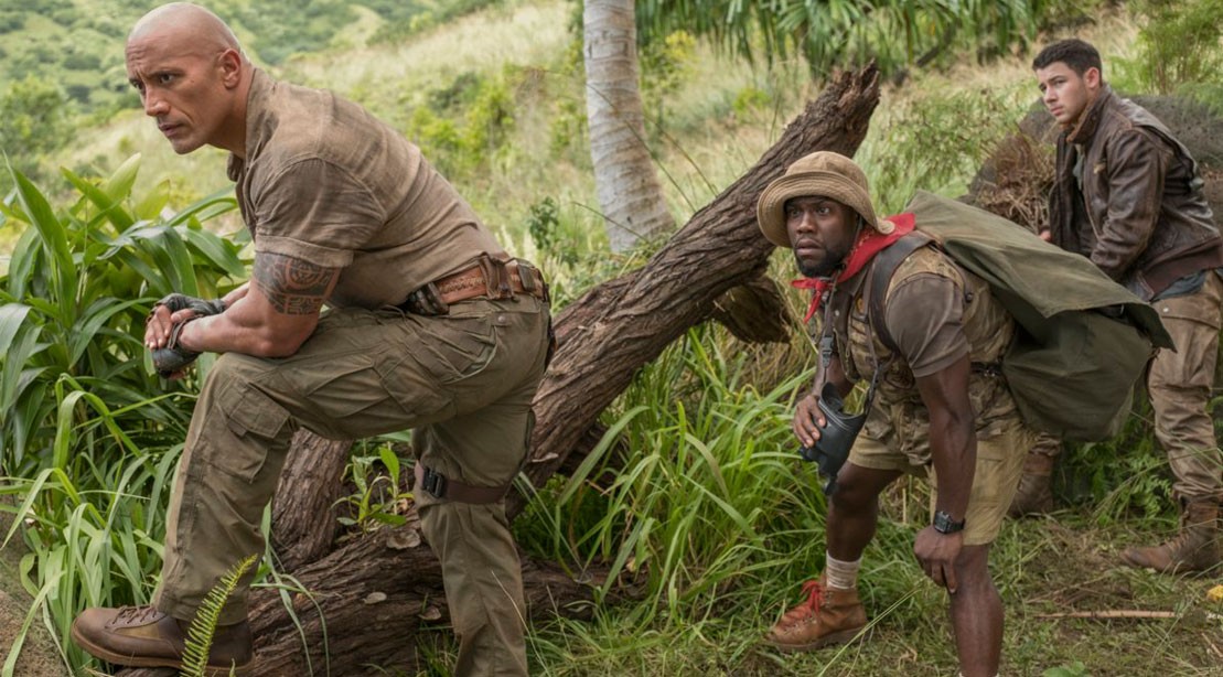 Dwayne Johnson and Kevin Hart in Jumanji: Welcome to the Jungle (2017).