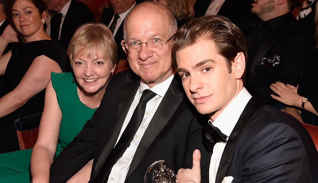 Andrew Garfield with his parents