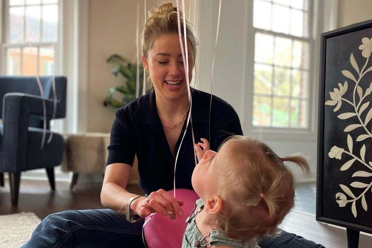 Amber Heard with daughter at her Mallorca house