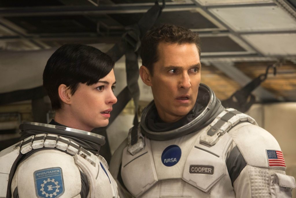 Matthew McConaughey and Anne Hathaway in Christopher Nolan's Interstellar (2014).