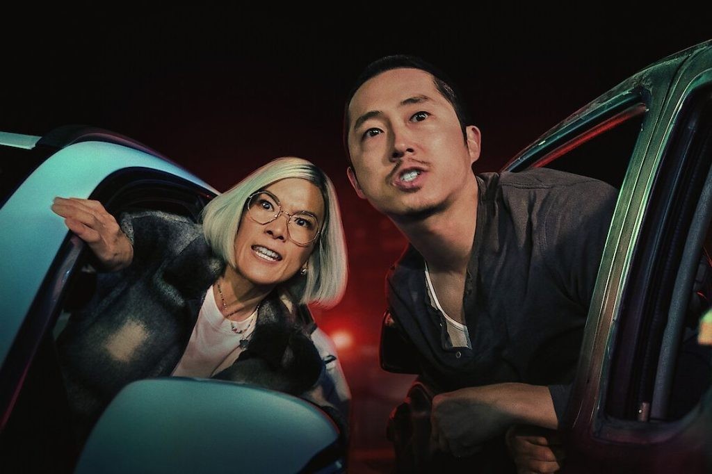 Steven Yuen and Ali Wong in a still from Beef