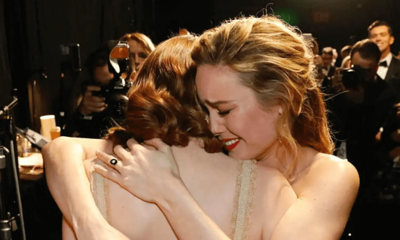 Emma Stone Cried Backstage with Brie Larson