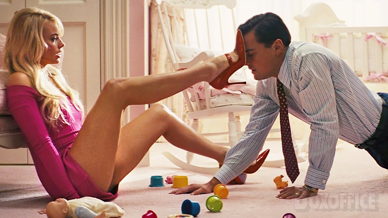 Margot Robbie and Leonardo DiCaprio in The Wolf of Wall Street