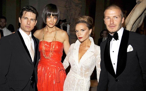 Tom Cruise, Katie Holmes with Victoria and David Beckham with