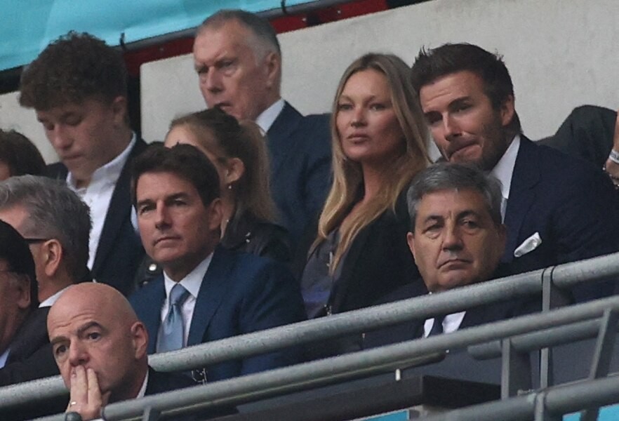 Tom Cruise and David Beckham at the Euro 2020 final