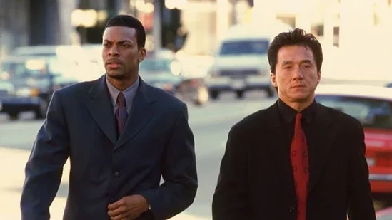 Jackie Chan and Chris Tucker in a still from Rush Hour.