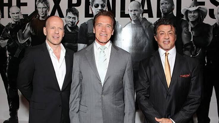 Bruce Willis, Arnold Schwarzenegger, and Sylvester Stallone