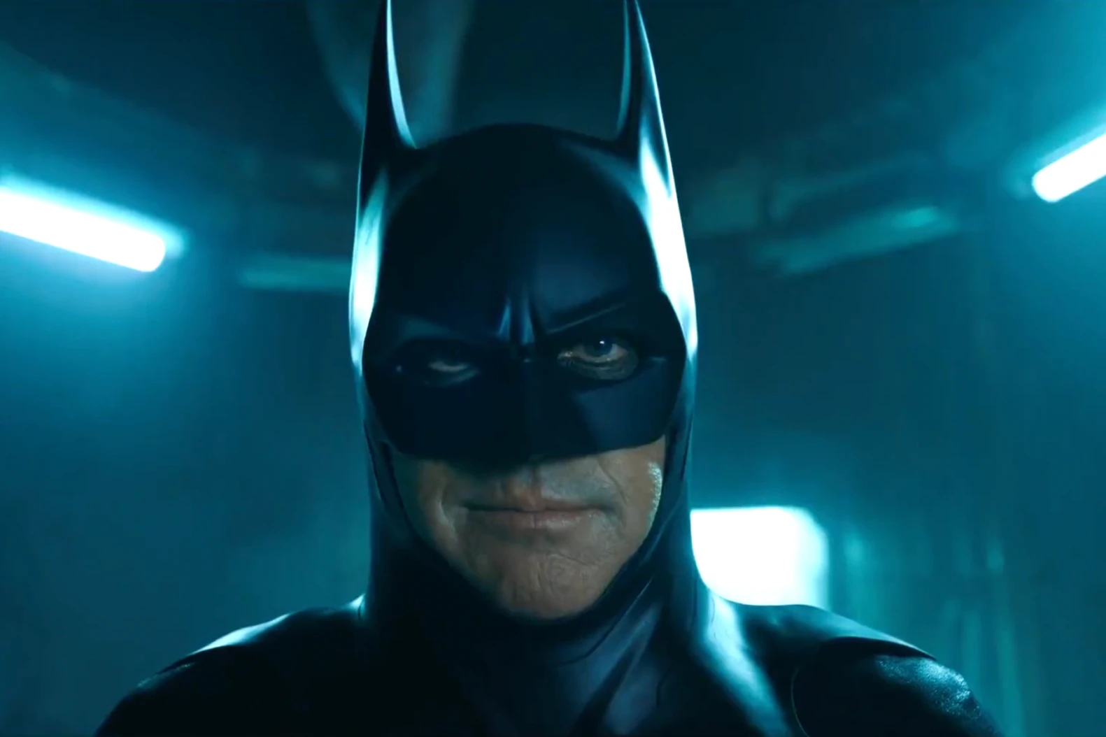 Michael Keaton as Batman in a still from The Flash 