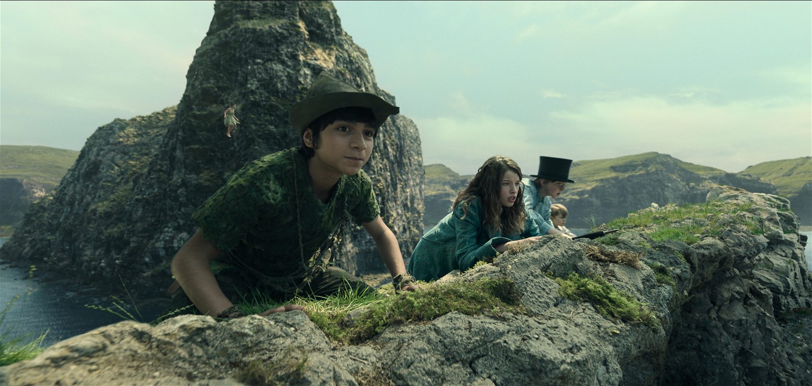 (L-R): Alexander Molony as Peter Pan, Ever Anderson as Wendy, Joshua Pickering as John Darling and Jacobi Jupe as Michael Darling in Disney's live-action PETER PAN &amp; WENDY, exclusively on Disney+. Photo courtesy of Disney. © 2023 Disney Enterprises, Inc. All Rights Reserved.