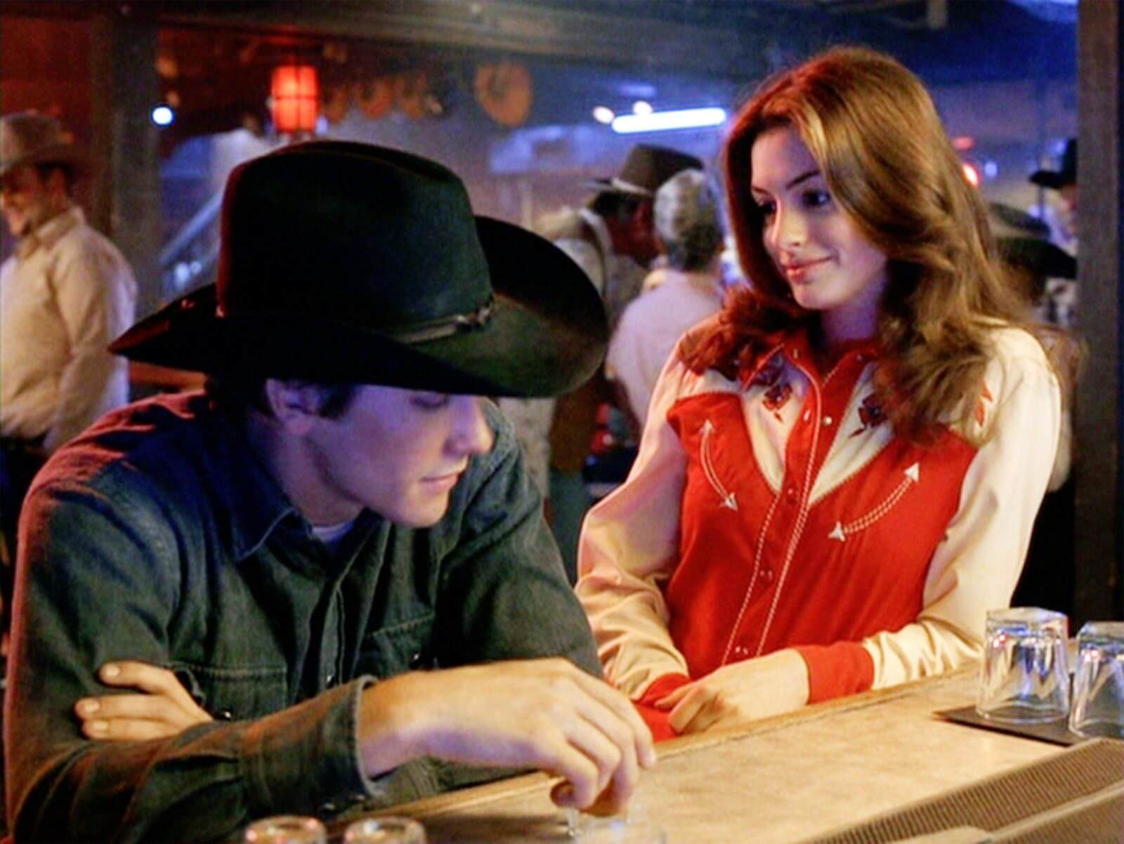 Anne Hathaway and Jake Gyllenhaal in Brokeback Mountain (2005)
