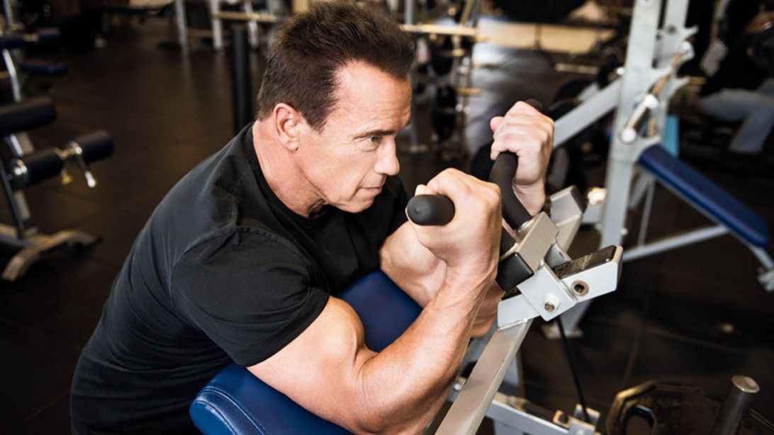 Arnold Schwarzenegger, urges people to exercise and go out