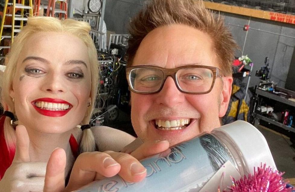 James Gunn and Margot Robbie 