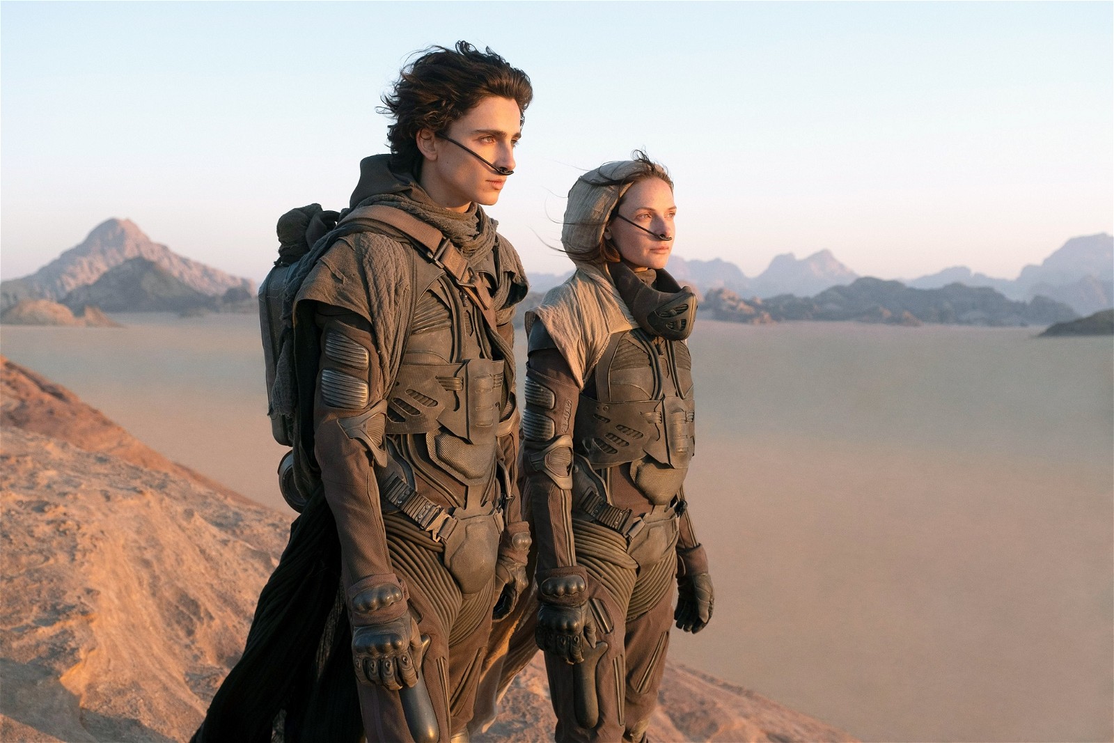 Rebecca Ferguson and Timothee Chalamet in a still from Dune