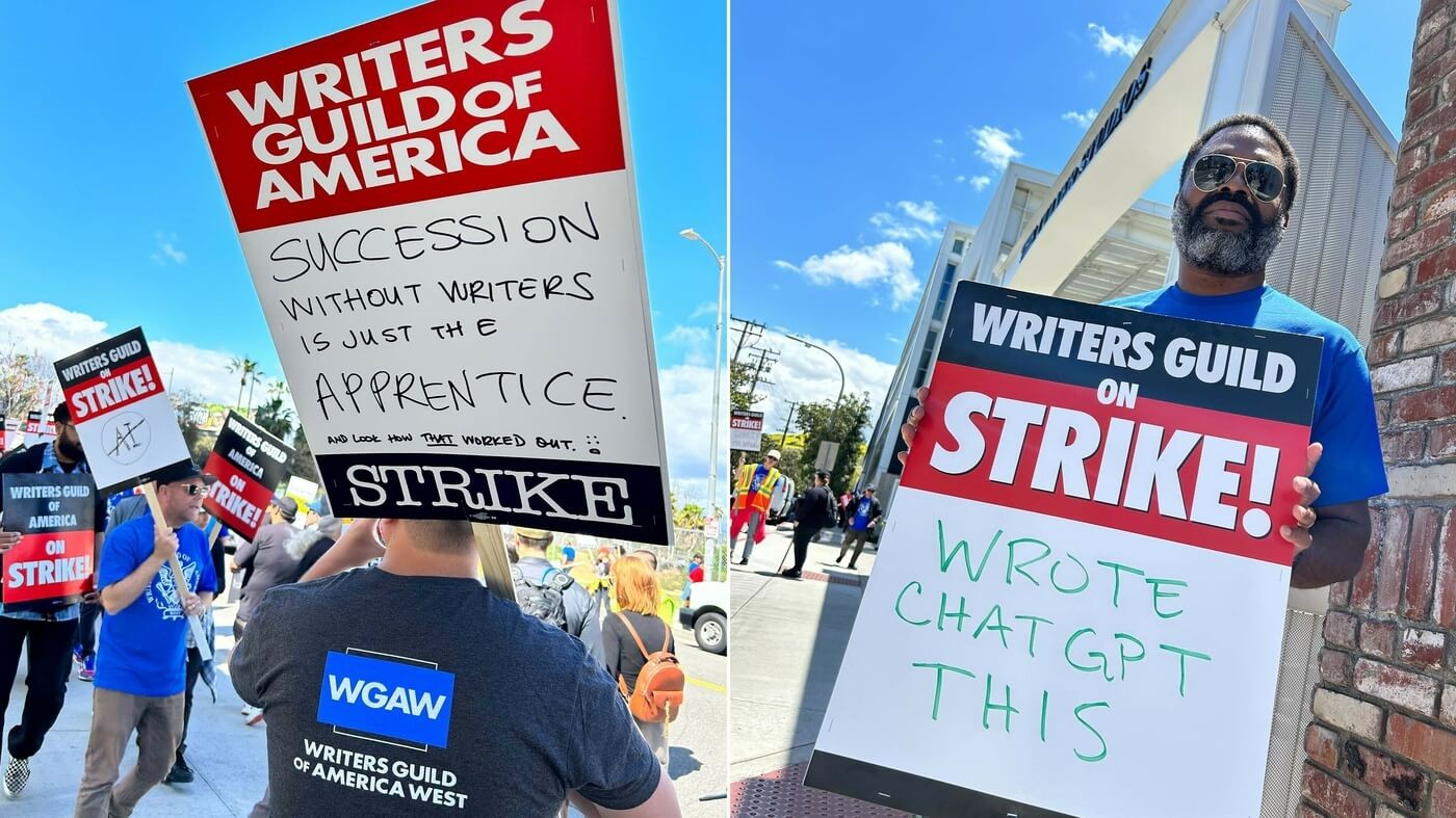 Writers and other workers in America have blocked production on set