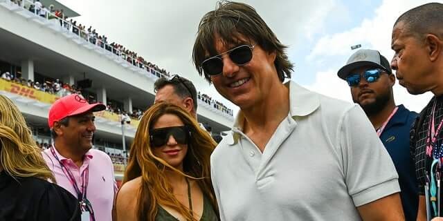 Shakira and Tom Cruise at the Miami Grand Prix