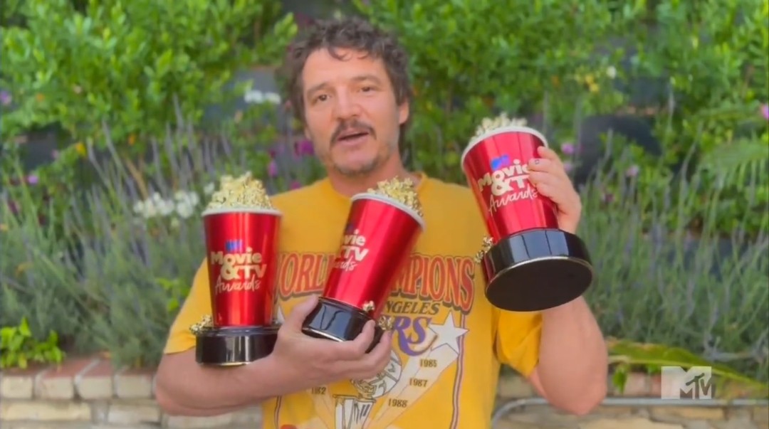 Pedro Pascal with his MTV Awards
