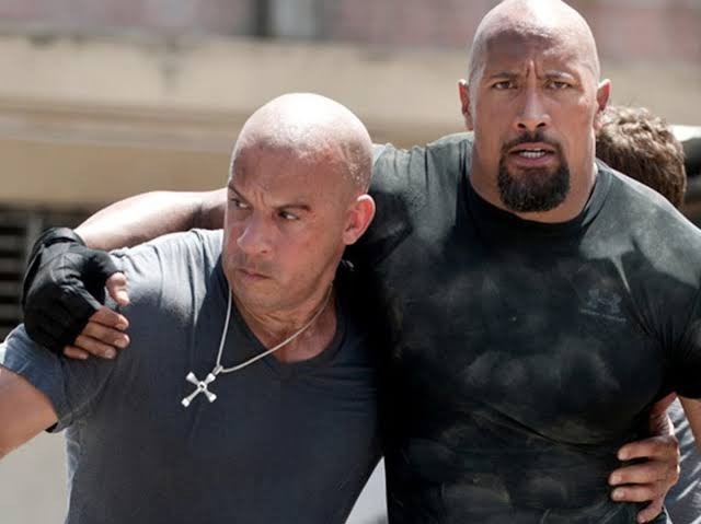 Vin Diesel and Dwayne Johnson in the Fast and Furious franchise