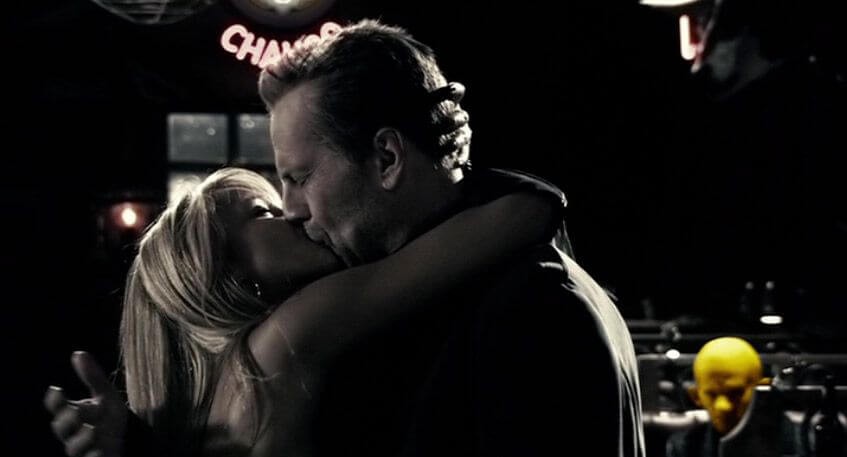 Jessica Alba and Bruce Willis in Sin City (2005)