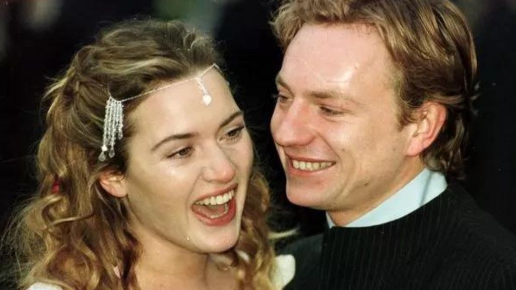 Kate Winslet with her first ex-husband, Jim Threapleton