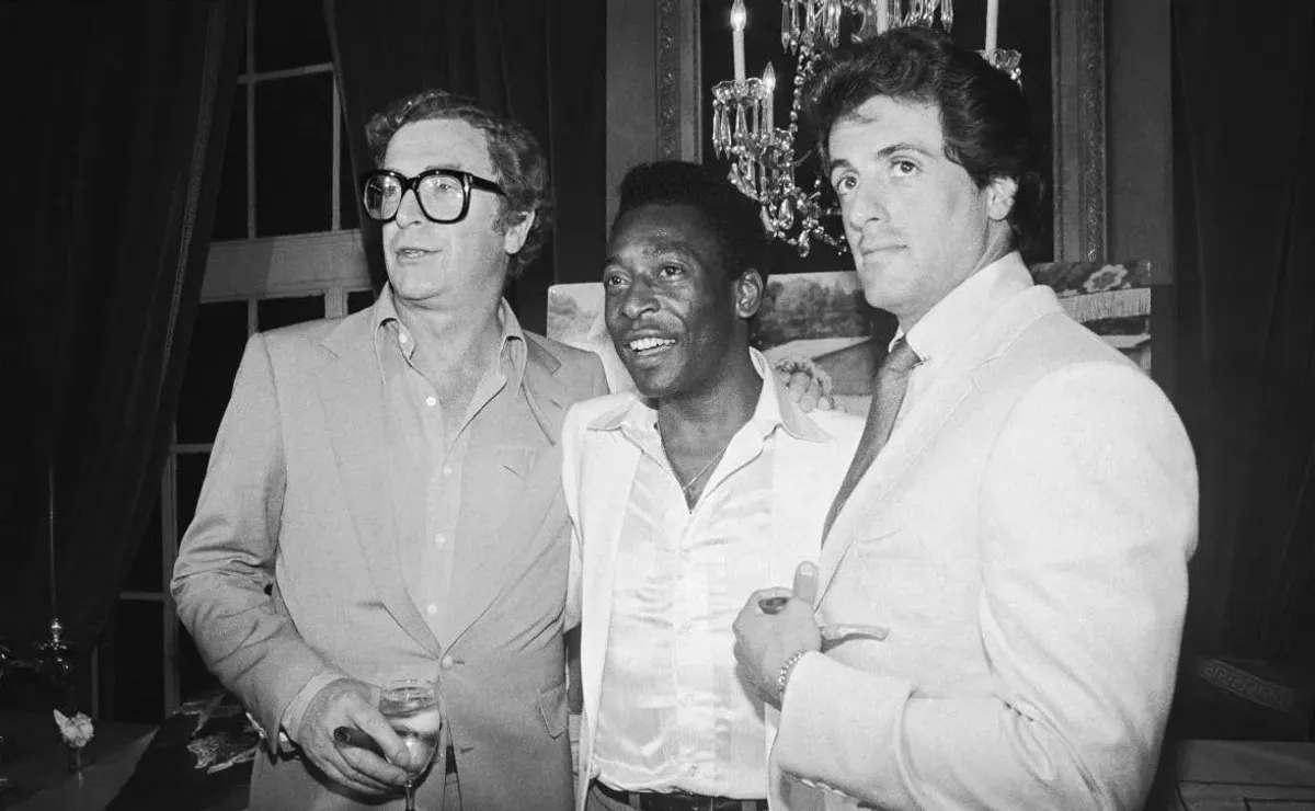 Stallone got his butt kicked by Michael Caine and Pele