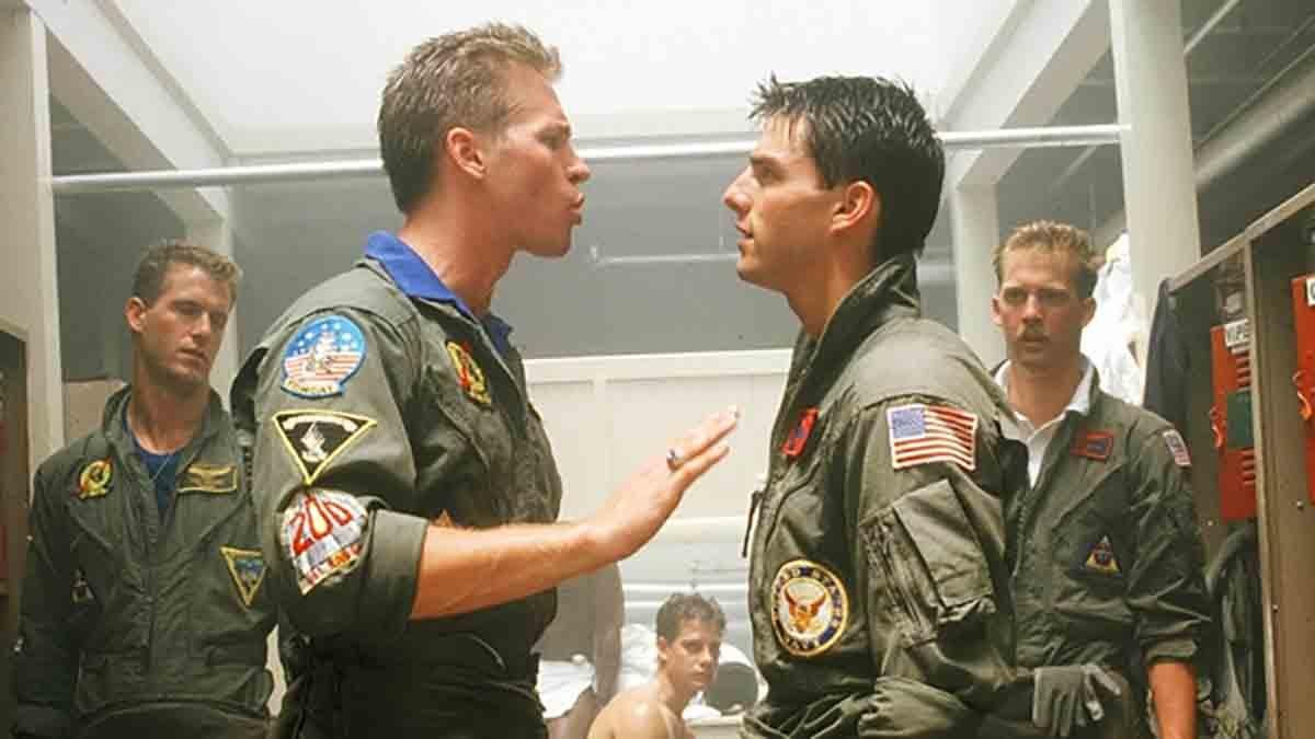 Tom Cruise and Val Kilmer in Top Gun