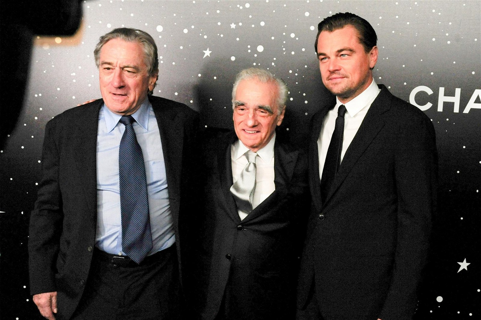 Martin Scorsese with Robert De Niro and Leonardo DiCaprio