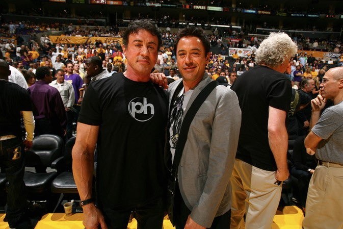 Sylvester Stallone and Robert Downey Jr.
