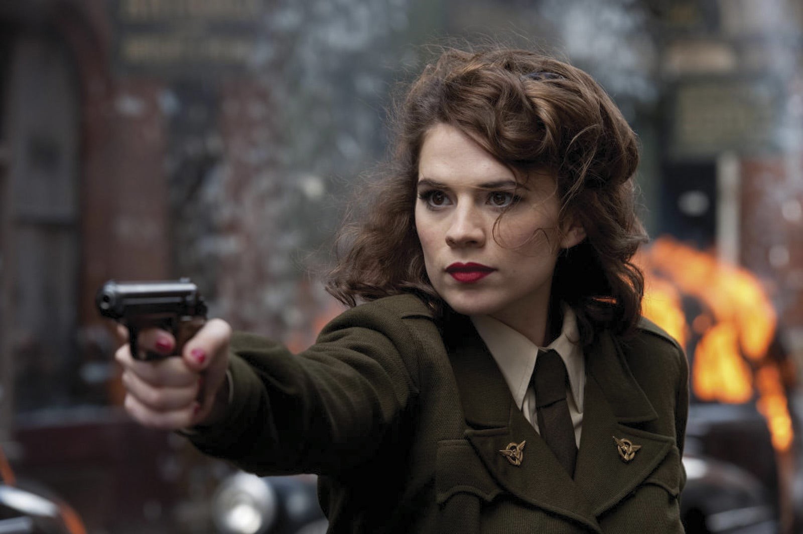 Hayley Atwell as Peggy Carter in a still from Captain America 