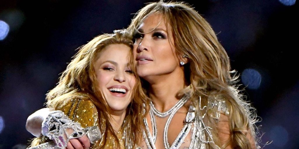 Shakira and Jennifer Lopez at Super Bowl 2020