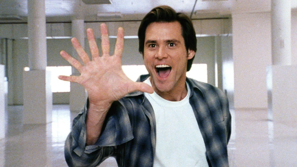 Jim Carrey in a still from Bruce Almighty