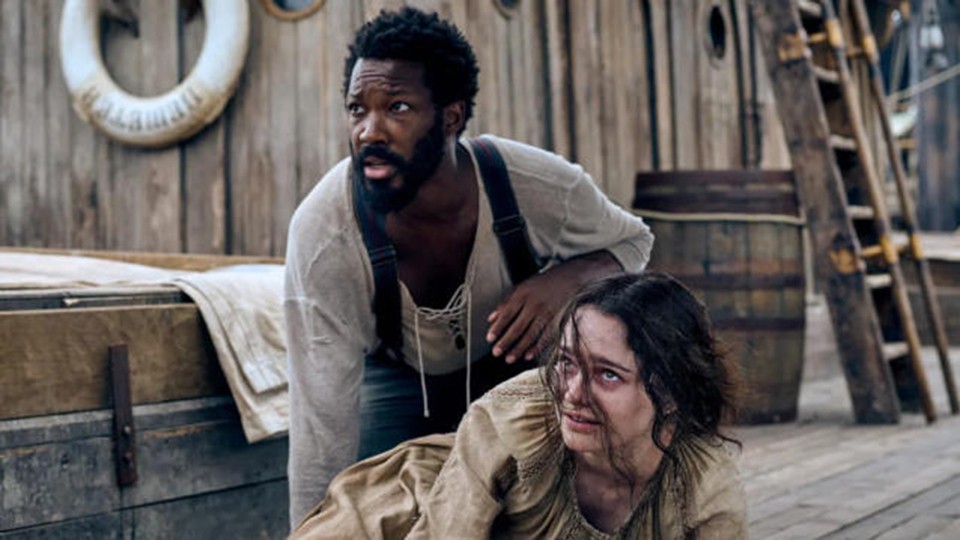 Corey Hawkins and Aisling Franciosi in "The Last Voyage of the Demeter"