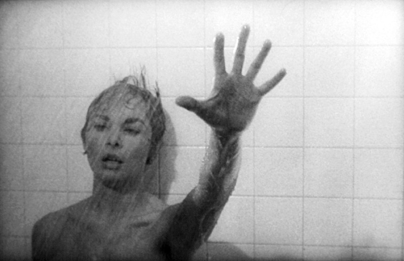 Janet Leigh in Hitchcock's horror thriller, Psycho, 1960.